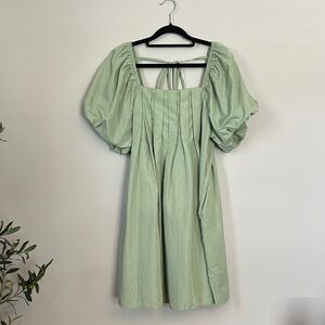 Elegant Puff Sleeve Mini Dress with Pockets